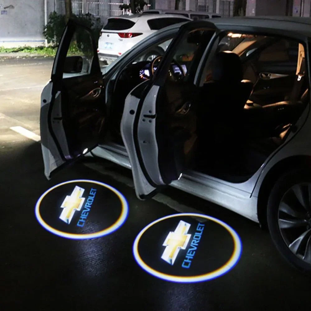 2x PCs Chevy Logo Wireless Car Door Welcome Laser Projector Emblem